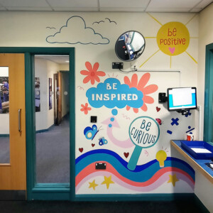 Mural for the foyer of a primary school in Rugby, Warwickshire Mural for the foyer of a primary school