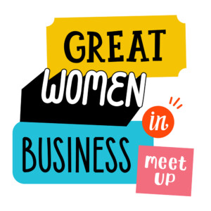 Modern and feminine logo with hand-drawn lettering Women in Business logo with custom lettering