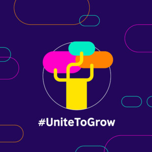 Bold and bright logo with a stylised tree Logo featuring a stylised African tree