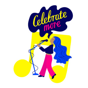 Part of a set of illustrations for Eurovision 2023 Illustration of a female singer for Eurovision 2023