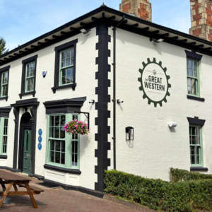 Handpainted mural for The Great Western pub (installed on two exterior walls)
