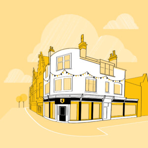 Digital illustration of an estate agents office Digital illustration of an estate agents in Rugby