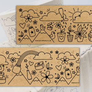Custom illustration for Zero store's paper tape Paper tape with custom illustration