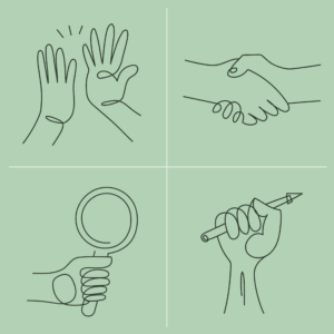 Set of illustrated icons for a HR company