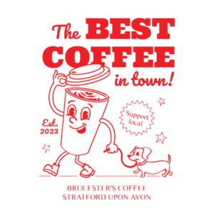 Custom t-shirt for an independent coffee shop Retro-style illustration for a coffee shop t-shirt