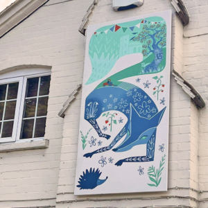 Nature inspired mural for a community-owned pub in the village of Loxley, Warwickshire